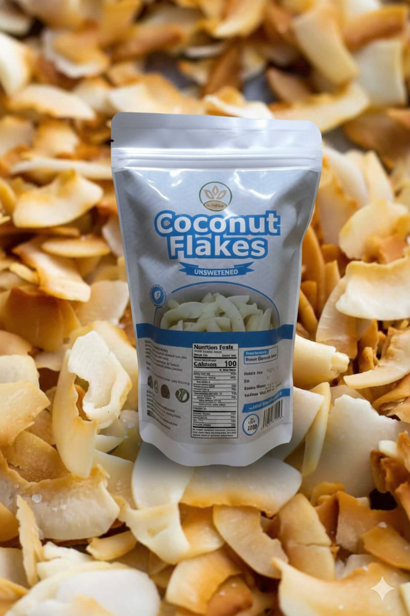 Unsweetened Coconut flakes.
